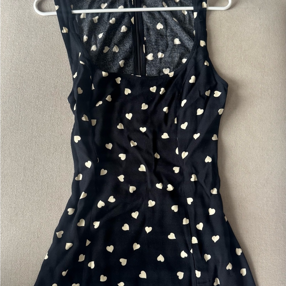 Reformation Noha Black Heart Print Dress - Picture 3 of 4